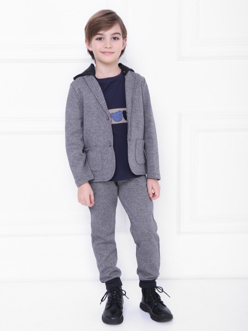 Хлопковый пиджак со съемным капюшоном Nanan - МодельОбщийВид