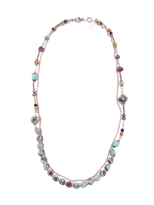 Комбинированное ожерелье с кристаллами и узором Etro - Общий вид