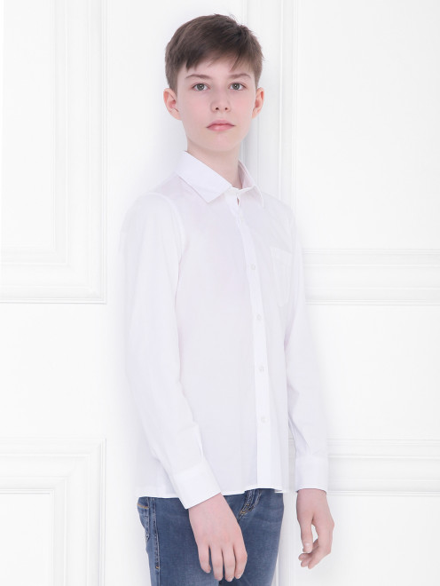Хлопковая рубашка с накладным карманом Aletta Couture - МодельВерхНиз