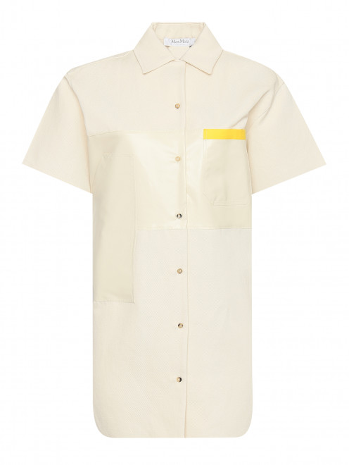 Платье-рубашка из хлопка и льна с кармнами Max Mara - Общий вид