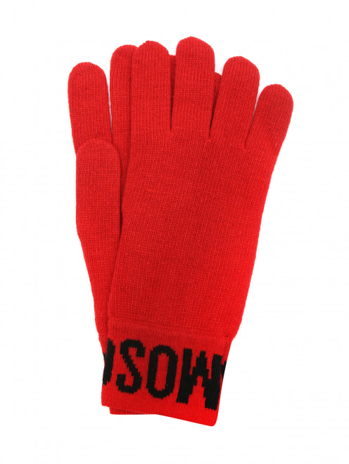 Трикотажные перчатки с логотипом Moschino - Общий вид