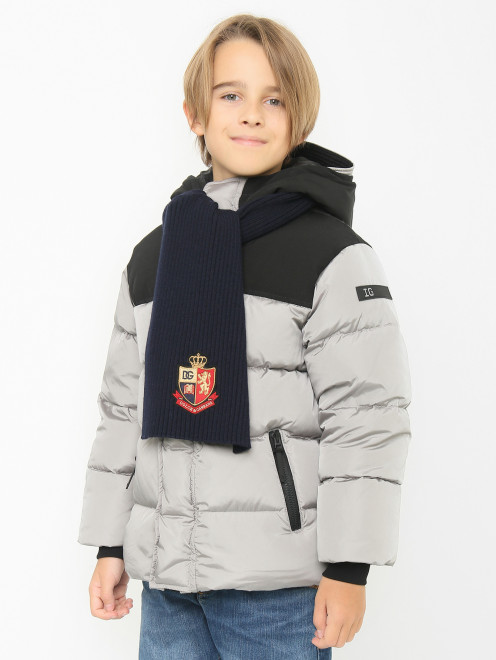 Шерстяной шарф с аппликацией Dolce & Gabbana - МодельВерхНиз