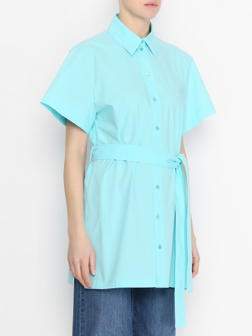 Рубашка из хлопка с коротким рукавом Moschino Boutique - МодельВерхНиз