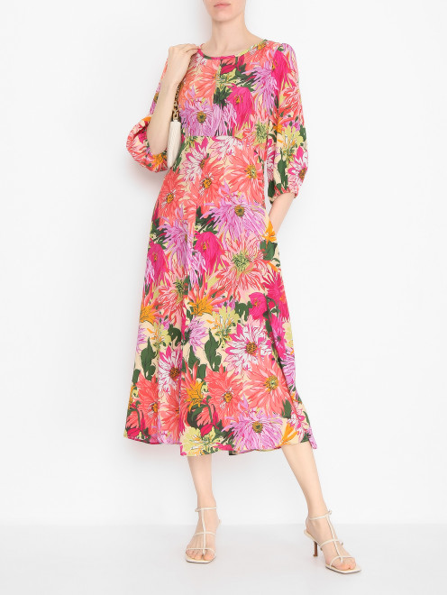 Платье из шелка с цветочным узором Weekend Max Mara - МодельОбщийВид