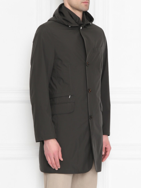 Куртка однотонная с капюшоном Moorer - МодельВерхНиз