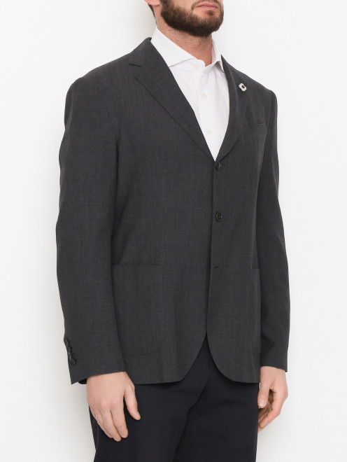 Пиджак из шерсти с накладными карманами LARDINI - МодельВерхНиз