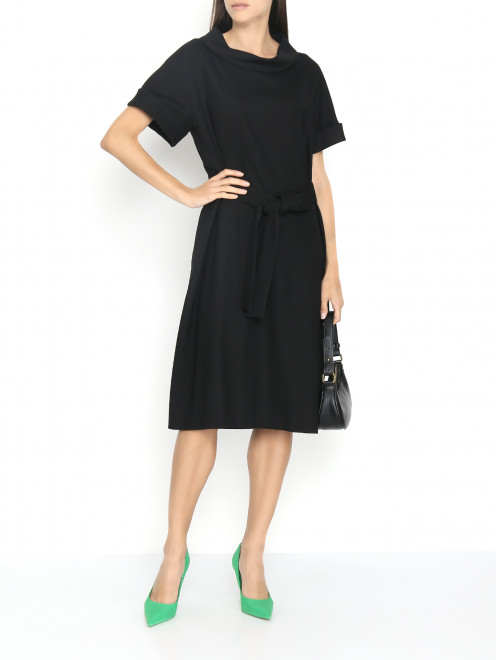 Платье из смешанной шерсти с короткими рукавами Moschino Boutique - МодельОбщийВид