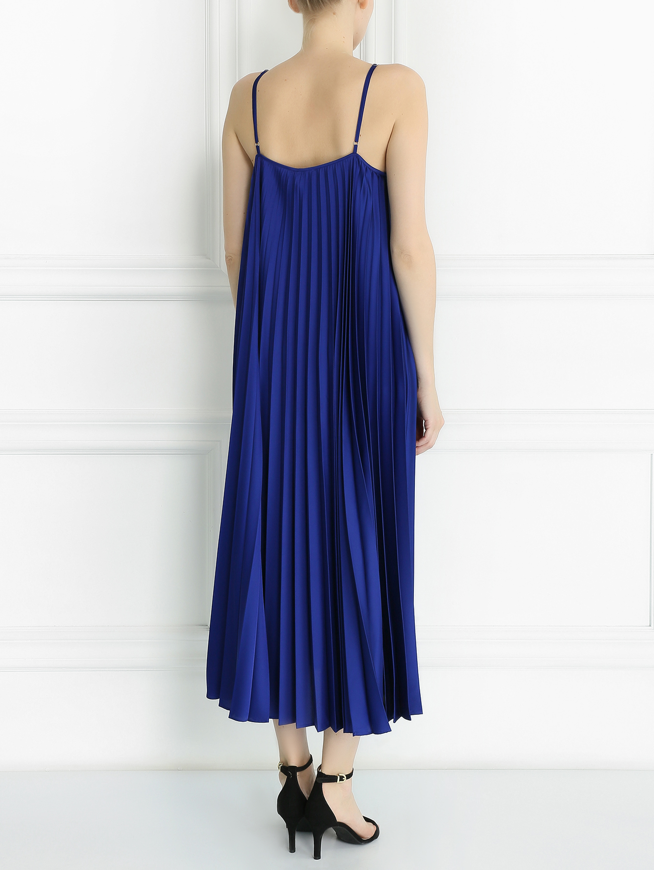 Платье Ринальди синее с плиссировкой