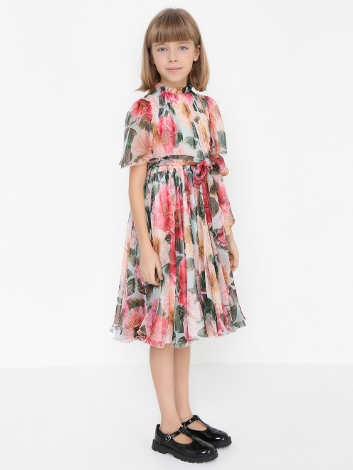 Шелковое платье с коротким рукавом Dolce & Gabbana - МодельВерхНиз