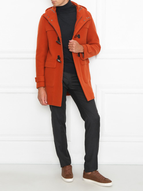 Пальто из шерсти с накладными карманами Herno - МодельОбщийВид