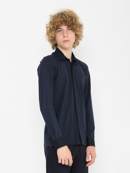 Рубашка из трикотажа с вышивкой Aletta Couture - МодельВерхНиз