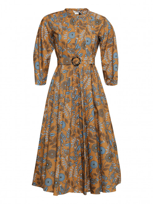 Платье из хлопка с поясом Max Mara - Общий вид