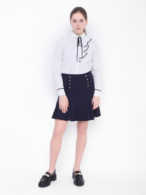 Хлопковая блуза с узором Aletta Couture - МодельОбщийВид