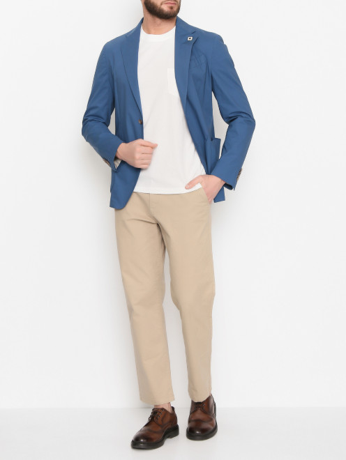 Пиджак из хлопка с накладными карманами LARDINI - МодельОбщийВид
