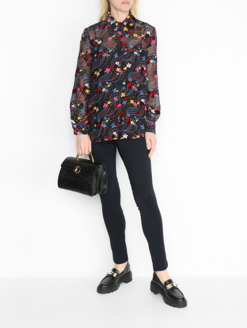Блуза из смешанного шелка с узором Moschino Boutique - МодельОбщийВид