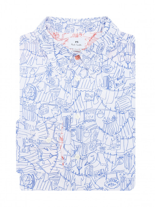 Рубашка из хлопка с узором Paul Smith - Общий вид