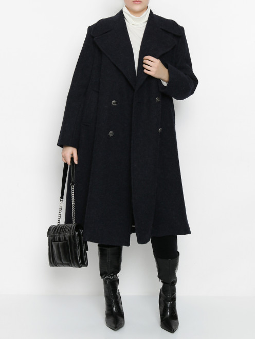 Пальто из альпаки и шерсти расклешенного кроя Marina Rinaldi - МодельОбщийВид