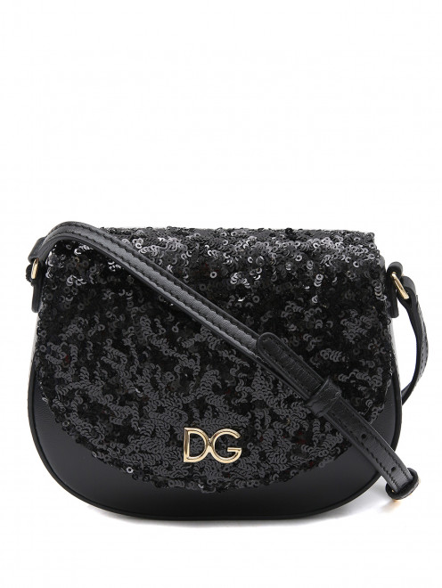 Кожаная сумка с пайетками Dolce & Gabbana - Общий вид