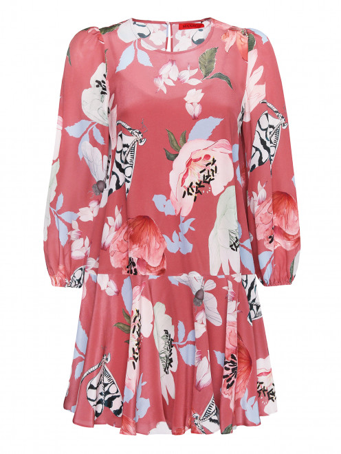 Платье из шелка с цветочным узором Max&Co - Общий вид