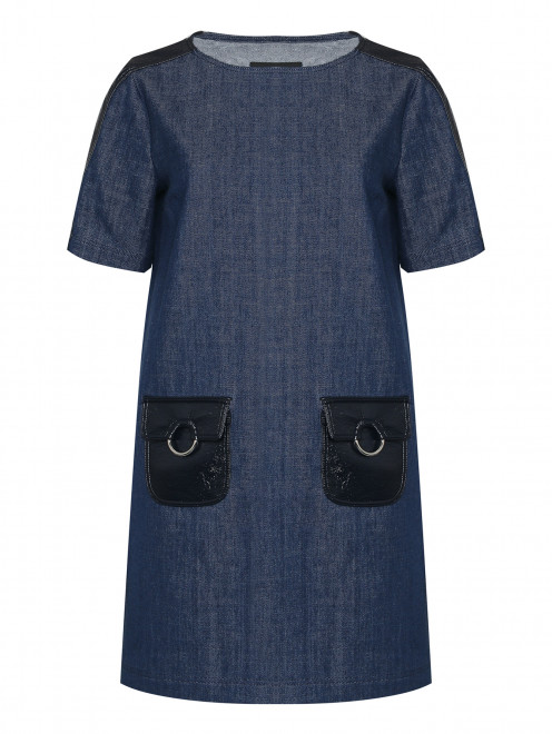 Платье из денима с накладными карманами Moschino - Общий вид