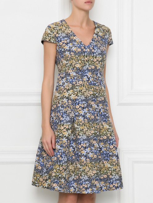 Платье из смешанного хлопка с цветочным узором Brooks Brothers - МодельВерхНиз
