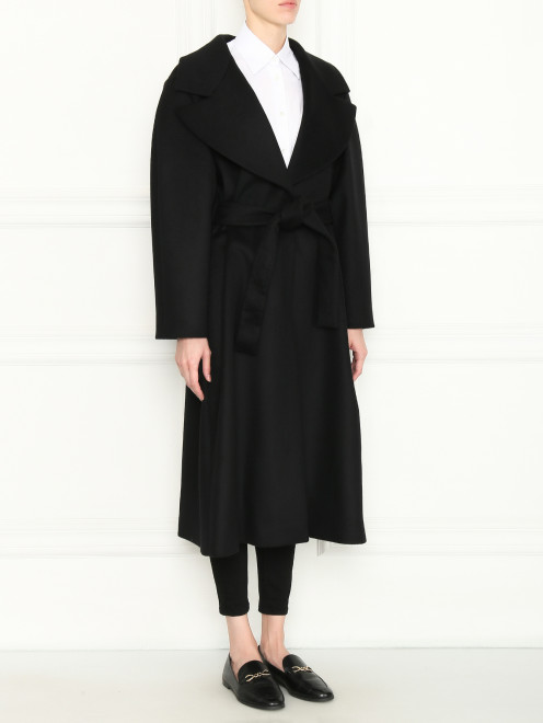 Пальто из шерсти и кашемира с поясом Alberta Ferretti - МодельВерхНиз