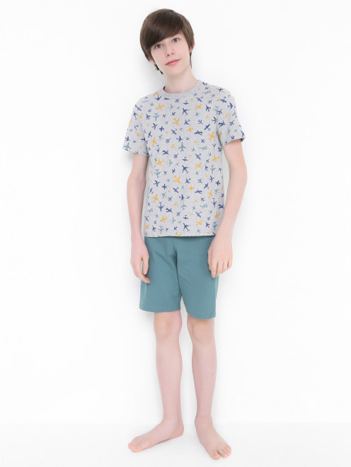 Хлопковая пижама с шортами Sanetta - МодельОбщийВид