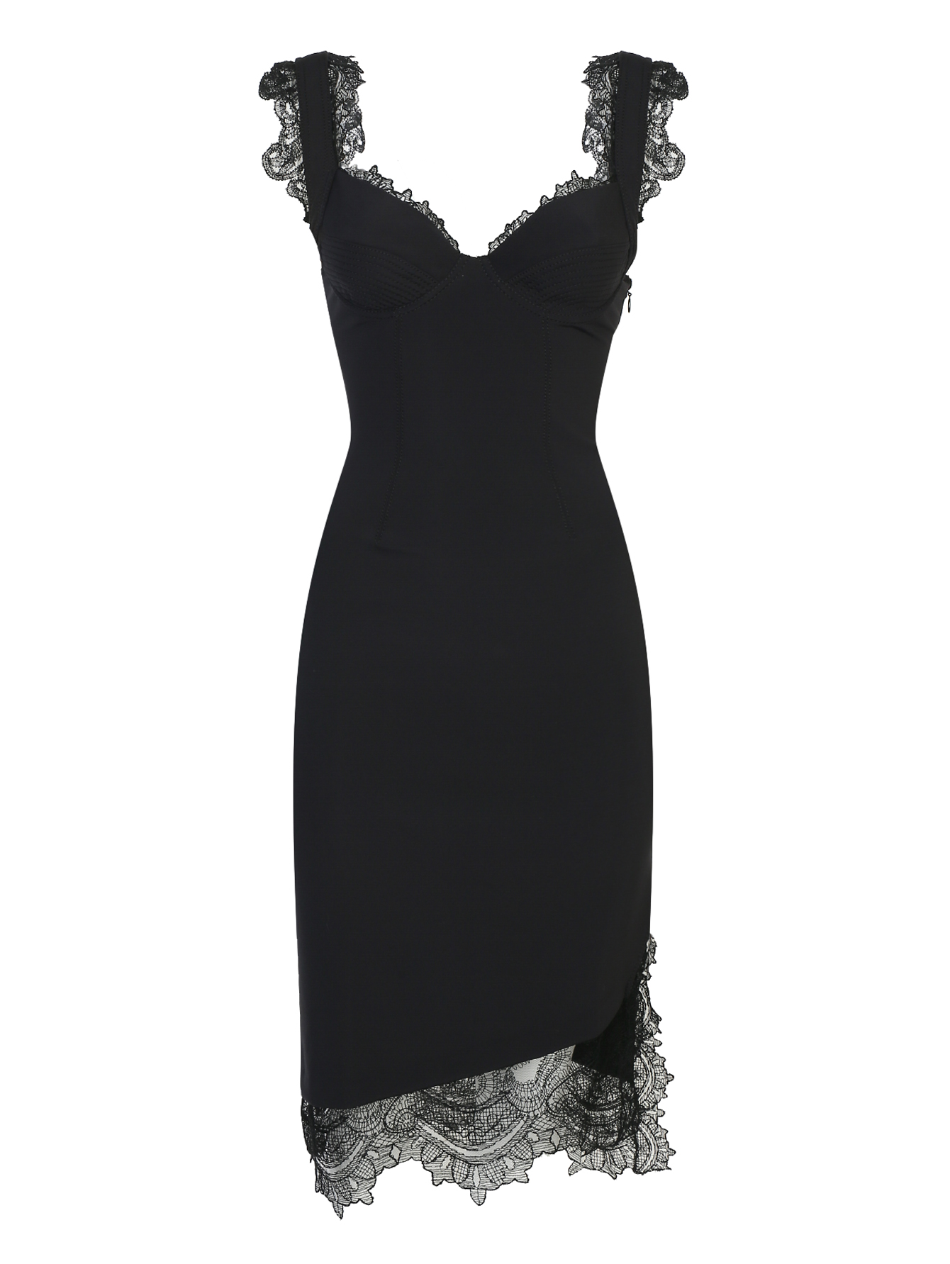 Платье Эрмано Шервино черное с кружевом