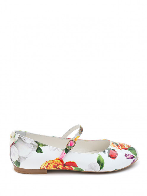 Балетки из лаковой кожи с цветочным узором Dolce & Gabbana - Обтравка1