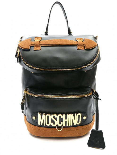 Комбинированный рюкзак с золотой фурнитурой Moschino - Общий вид