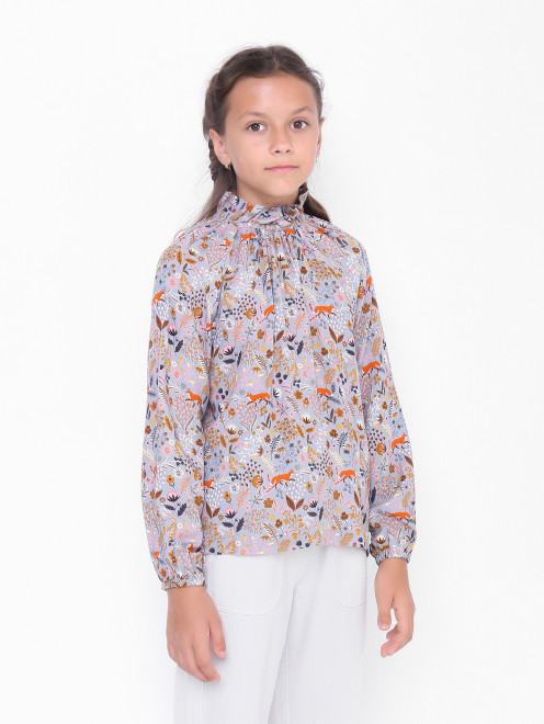 Блуза из вискозы с рукавом-реглан Il Gufo - МодельВерхНиз