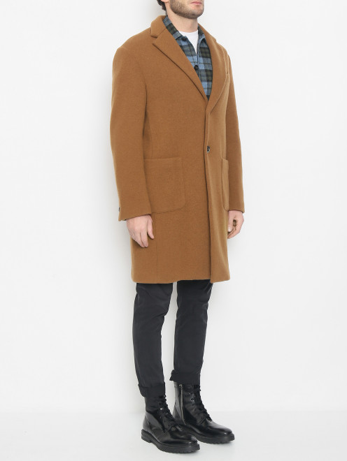 Пальто из шерсти с накладными карманами Barena - МодельВерхНиз