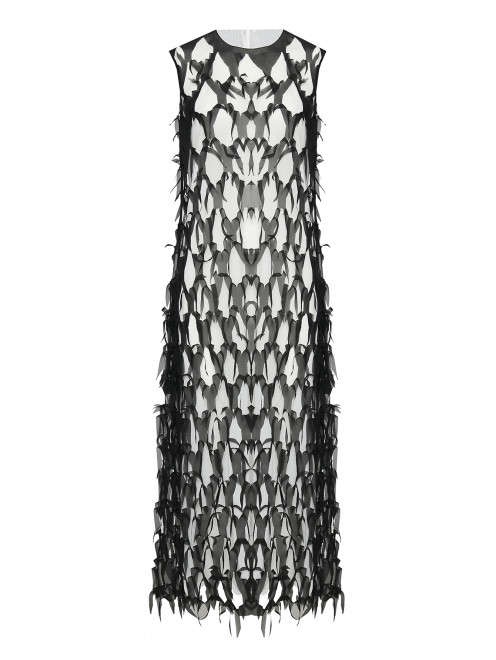 Платье из шелка с необработанными разрезами Maison Margiela - Общий вид