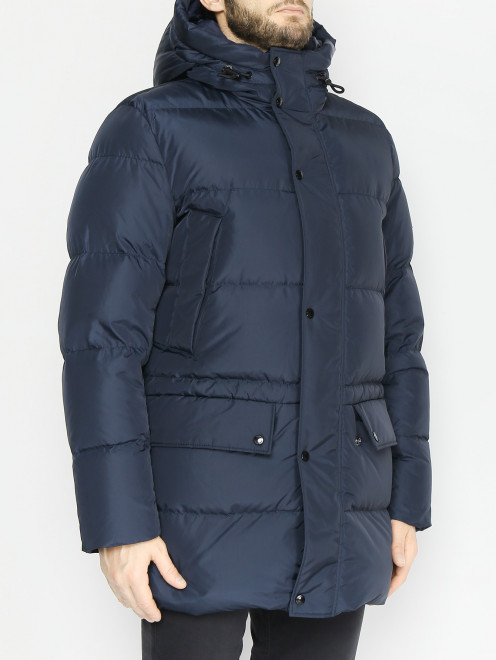 Куртка стеганая на молнии с капюшоном Hugo Boss - МодельВерхНиз