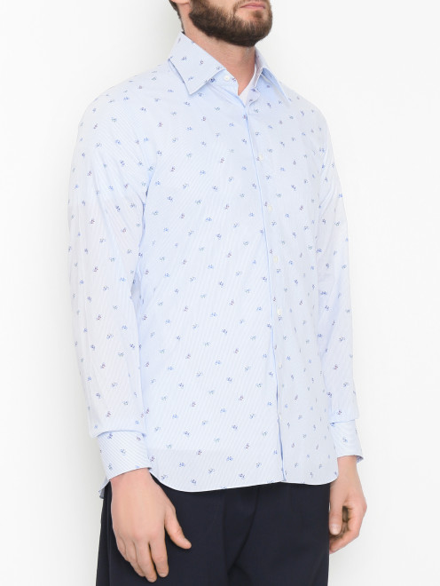 Рубашка из хлопка с узором Roberto Ricetti - МодельВерхНиз
