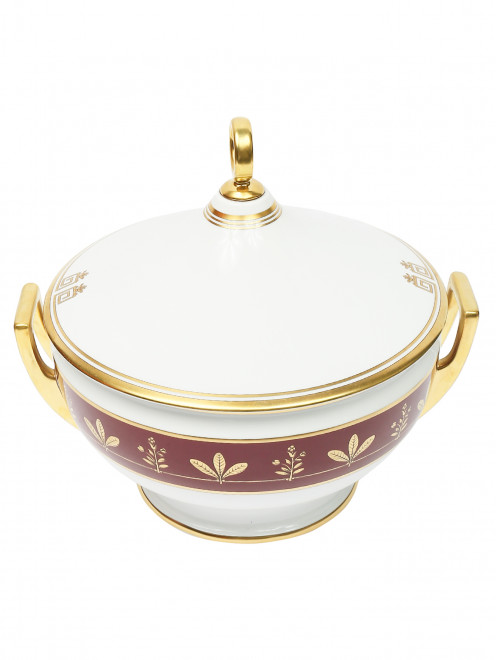 Супница из фарфора с узором и золотой окантовкой Ginori 1735 - Обтравка1