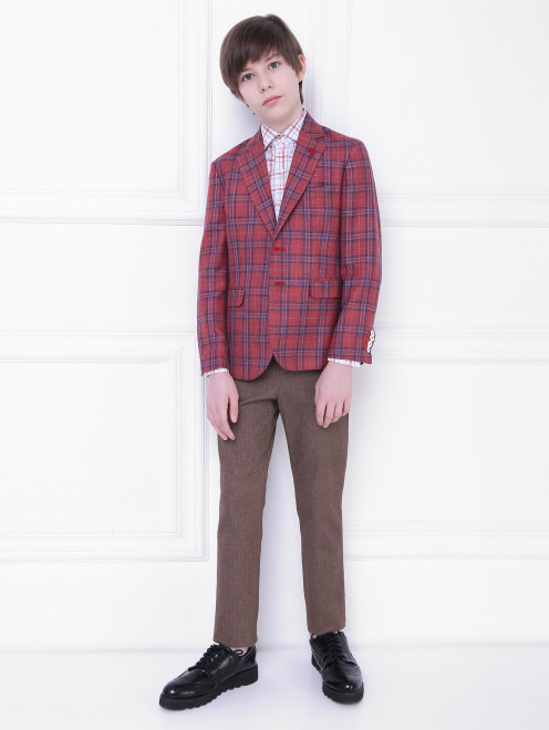 Хлопковые брюки с узором Dolce & Gabbana - МодельОбщийВид
