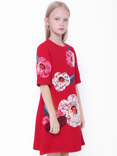 Платье с кружевной аппликацией Dolce & Gabbana - МодельВерхНиз