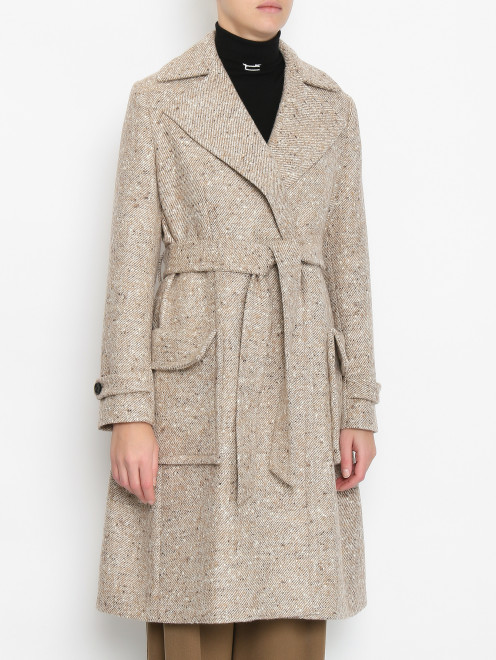 Пальто из смешанной шерсти с накладными карманами  LARDINI - МодельВерхНиз