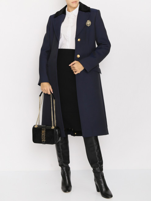 Пальто приталенного кроя с декоративными пуговицами Moschino Boutique - МодельОбщийВид