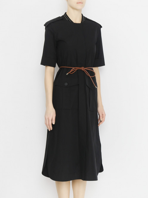 Платье-миди из хлопка с короткими рукавами Lorena Antoniazzi - МодельВерхНиз
