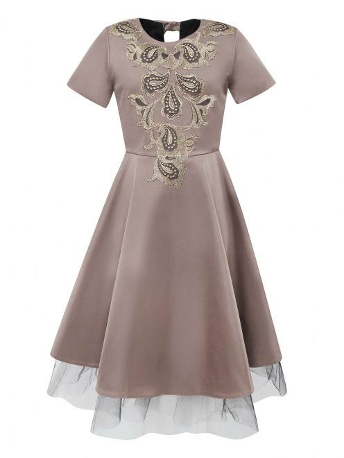 Платье-миди с кружевной отделкой Rhea Costa - Общий вид