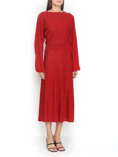 Трикотажное платье-миди из шерсти Moschino Boutique - МодельВерхНиз