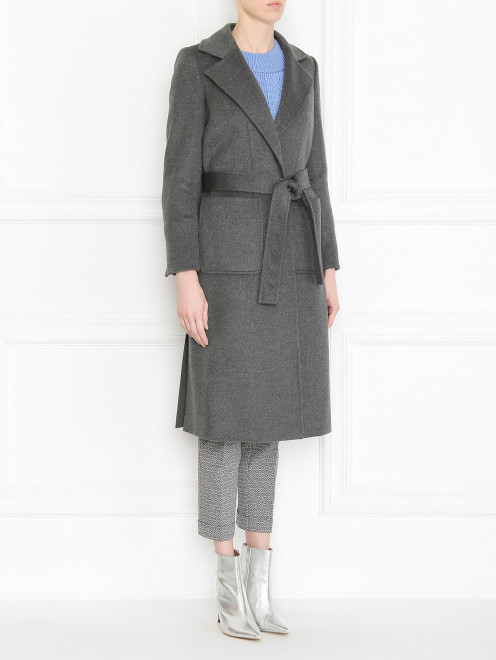 Пальто из шерсти с поясом Max&Co - МодельВерхНиз