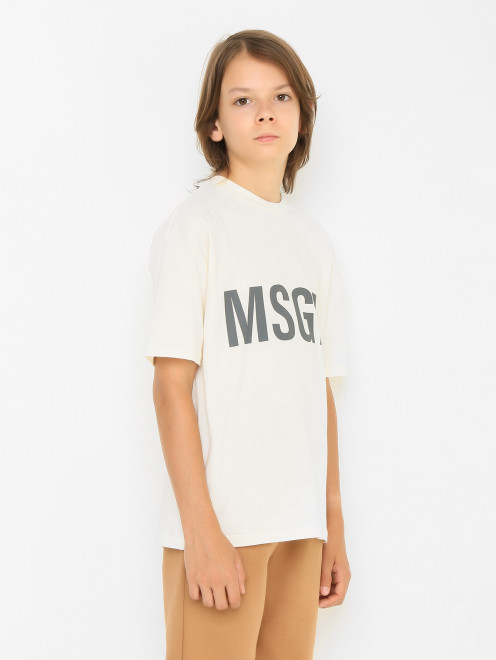 Трикотажныая футболка с принтом MSGM - МодельВерхНиз
