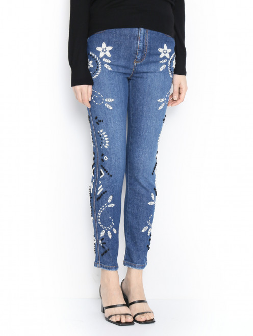 Укороченные джинсы с вышивкой Ermanno Scervino - МодельВерхНиз